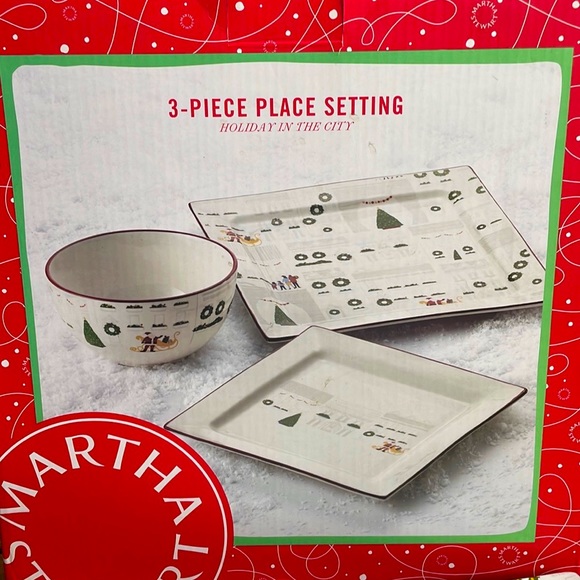 MARTHA STEWART 2015 COLLECTION🎄3-Piece Holiday in the City Place Setting NWT - Picture 1 of 10
